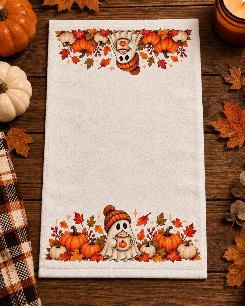 Ghost Pumpkin Hand Towel