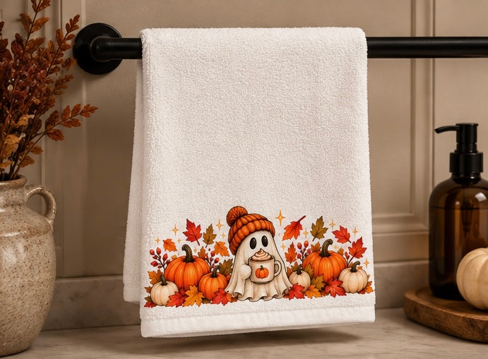 Ghost Pumpkin Hand Towel