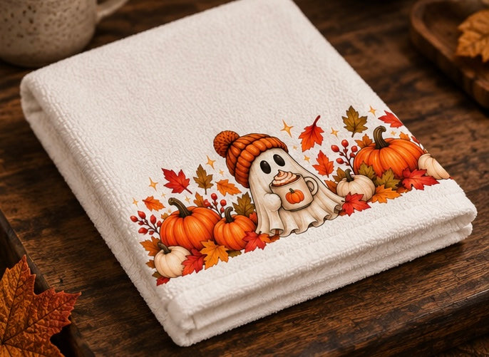 Ghost Pumpkin Hand Towel